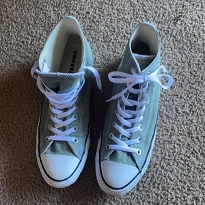 Green Converse High tops